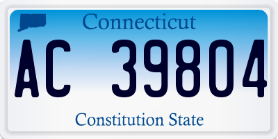 CT license plate AC39804