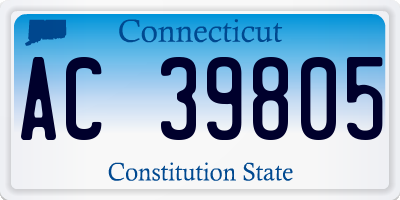 CT license plate AC39805