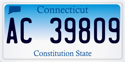 CT license plate AC39809