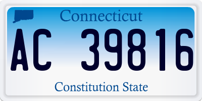 CT license plate AC39816