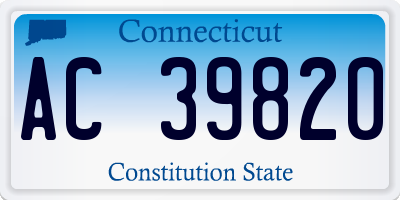 CT license plate AC39820