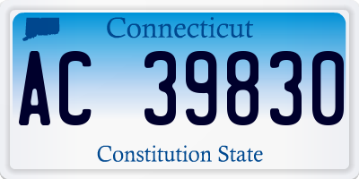 CT license plate AC39830