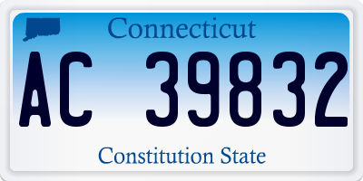 CT license plate AC39832