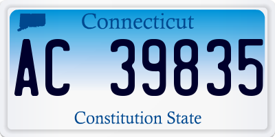 CT license plate AC39835