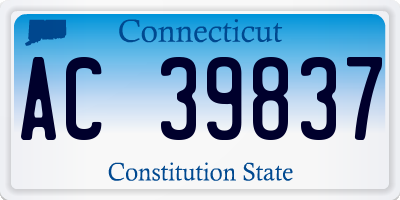CT license plate AC39837