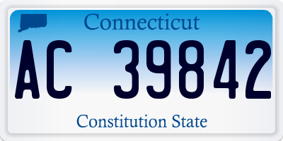 CT license plate AC39842