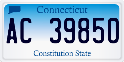 CT license plate AC39850