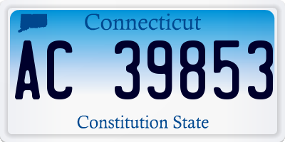 CT license plate AC39853