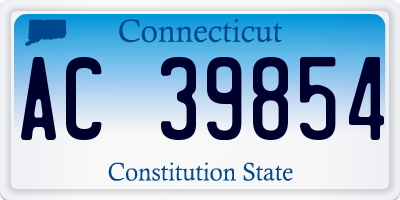 CT license plate AC39854