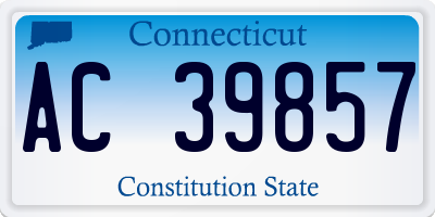 CT license plate AC39857
