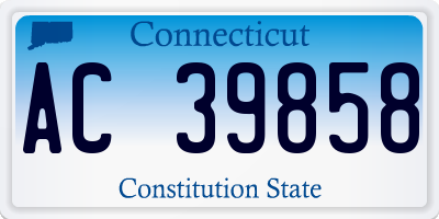 CT license plate AC39858