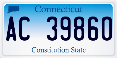 CT license plate AC39860