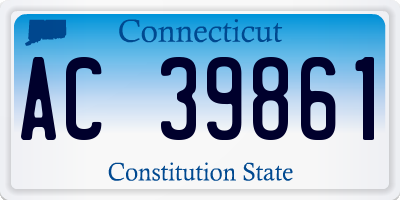 CT license plate AC39861