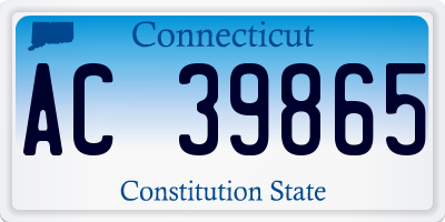 CT license plate AC39865