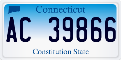 CT license plate AC39866