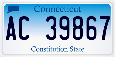 CT license plate AC39867