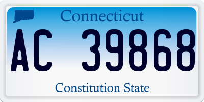 CT license plate AC39868