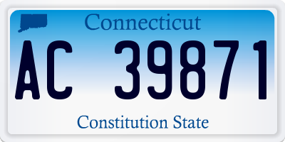 CT license plate AC39871