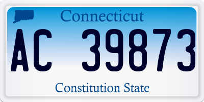 CT license plate AC39873