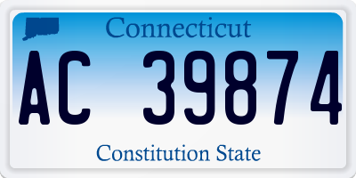 CT license plate AC39874