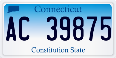 CT license plate AC39875