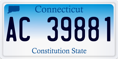 CT license plate AC39881