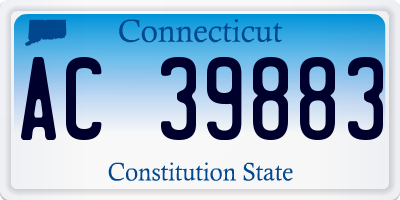 CT license plate AC39883