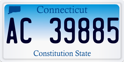 CT license plate AC39885