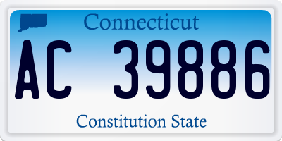 CT license plate AC39886
