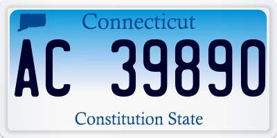 CT license plate AC39890