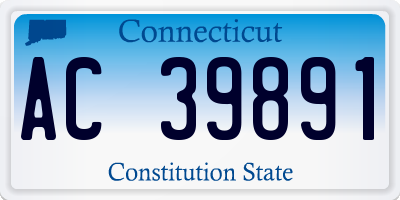 CT license plate AC39891