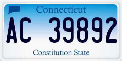 CT license plate AC39892