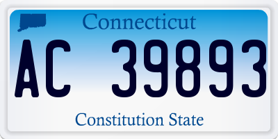 CT license plate AC39893