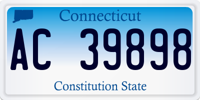 CT license plate AC39898