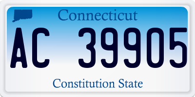 CT license plate AC39905