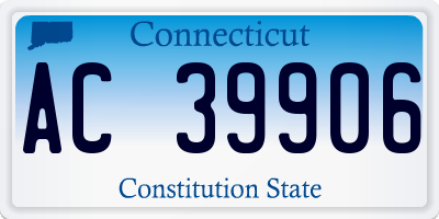 CT license plate AC39906