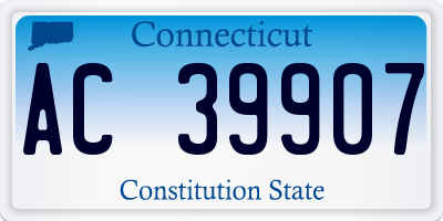 CT license plate AC39907