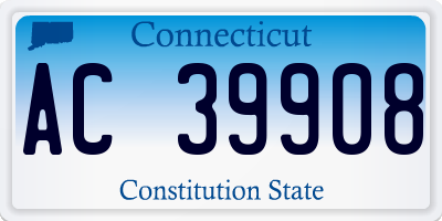CT license plate AC39908