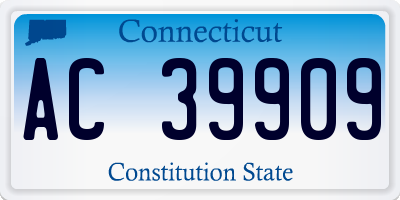 CT license plate AC39909