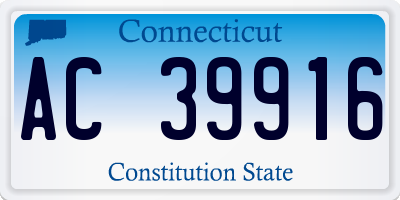 CT license plate AC39916