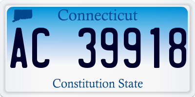 CT license plate AC39918