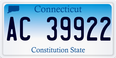 CT license plate AC39922