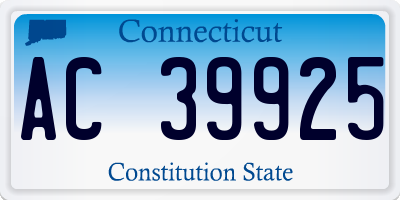 CT license plate AC39925