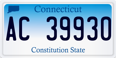 CT license plate AC39930