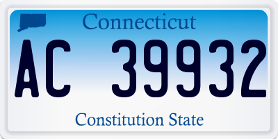 CT license plate AC39932