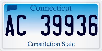 CT license plate AC39936