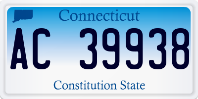 CT license plate AC39938