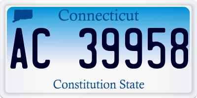 CT license plate AC39958