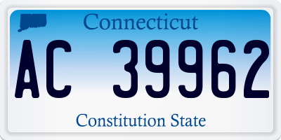 CT license plate AC39962