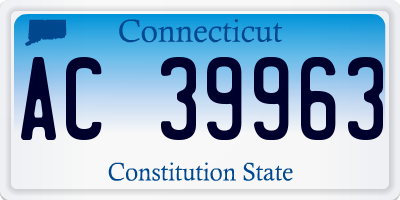 CT license plate AC39963